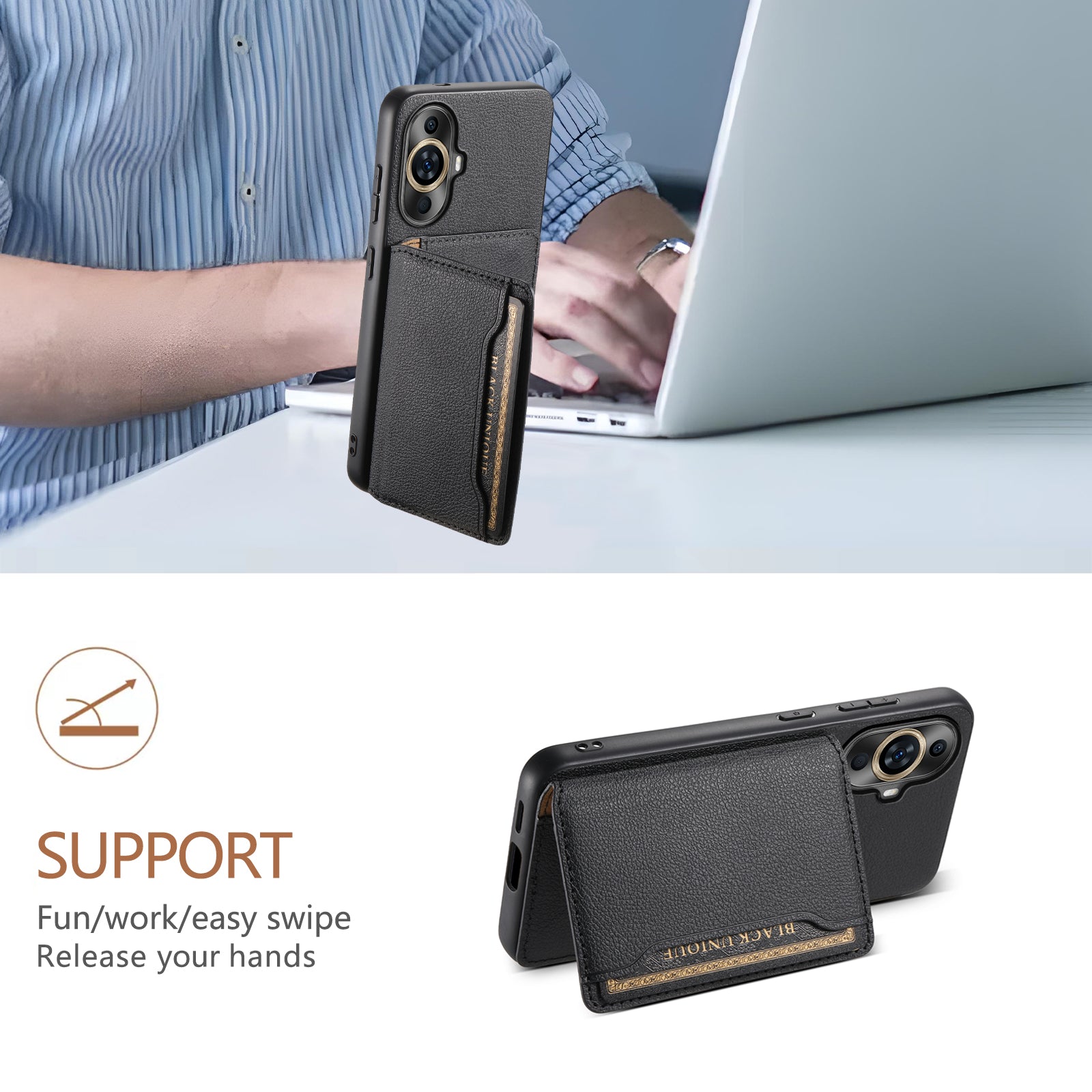 For Huawei nova 11 / nova 12s 4G / nova 12 Lite 4G Case PU Leather+PC+TPU Drop Protection Phone Cover with Card Slot