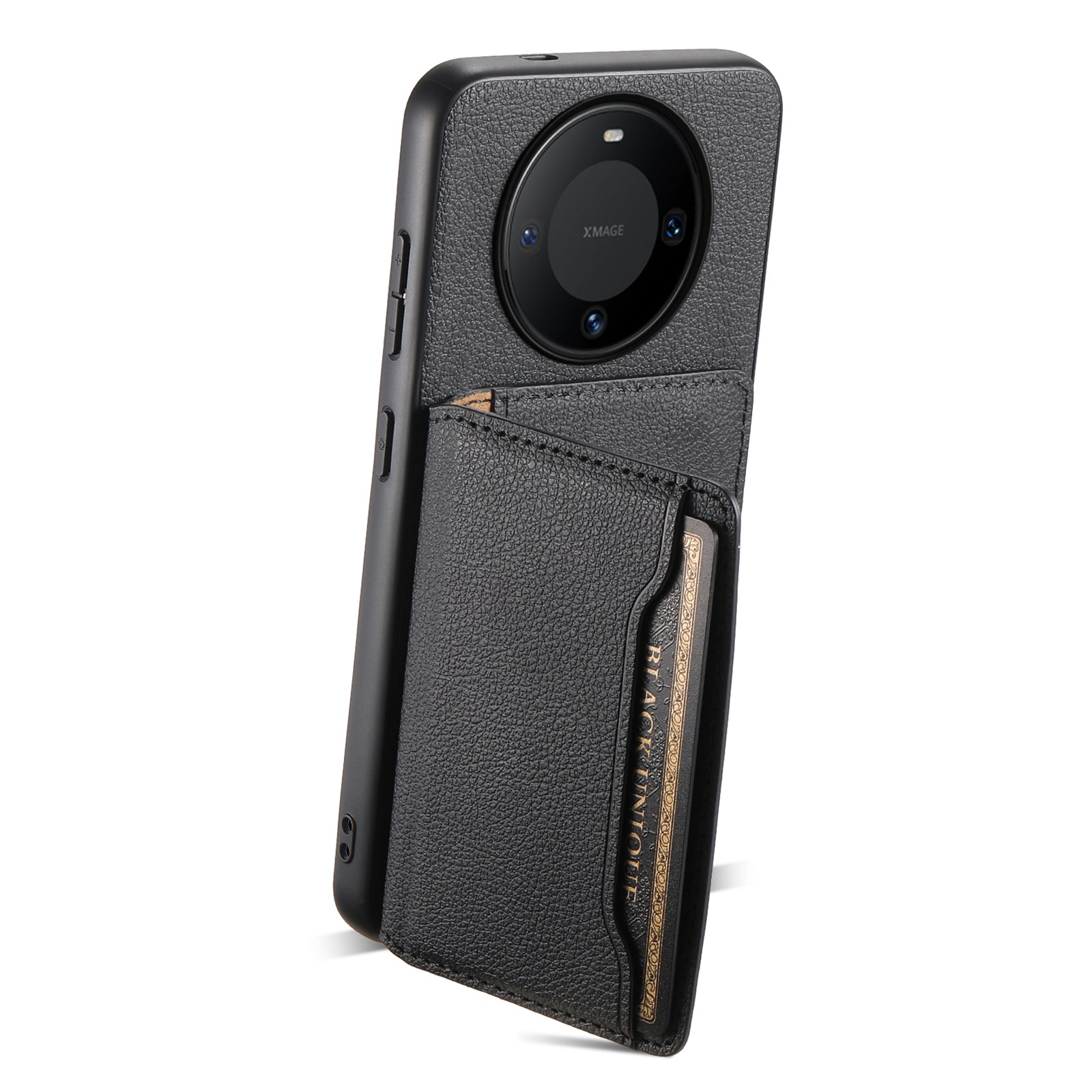 For Huawei Mate 60 Case Leather+PC+TPU Phone Cover with Card Holder Kickstand