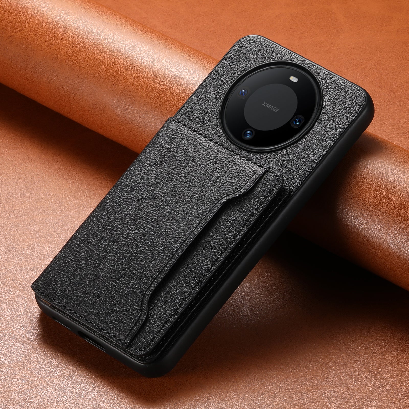For Huawei Mate 60 Case Leather+PC+TPU Phone Cover with Card Holder Kickstand