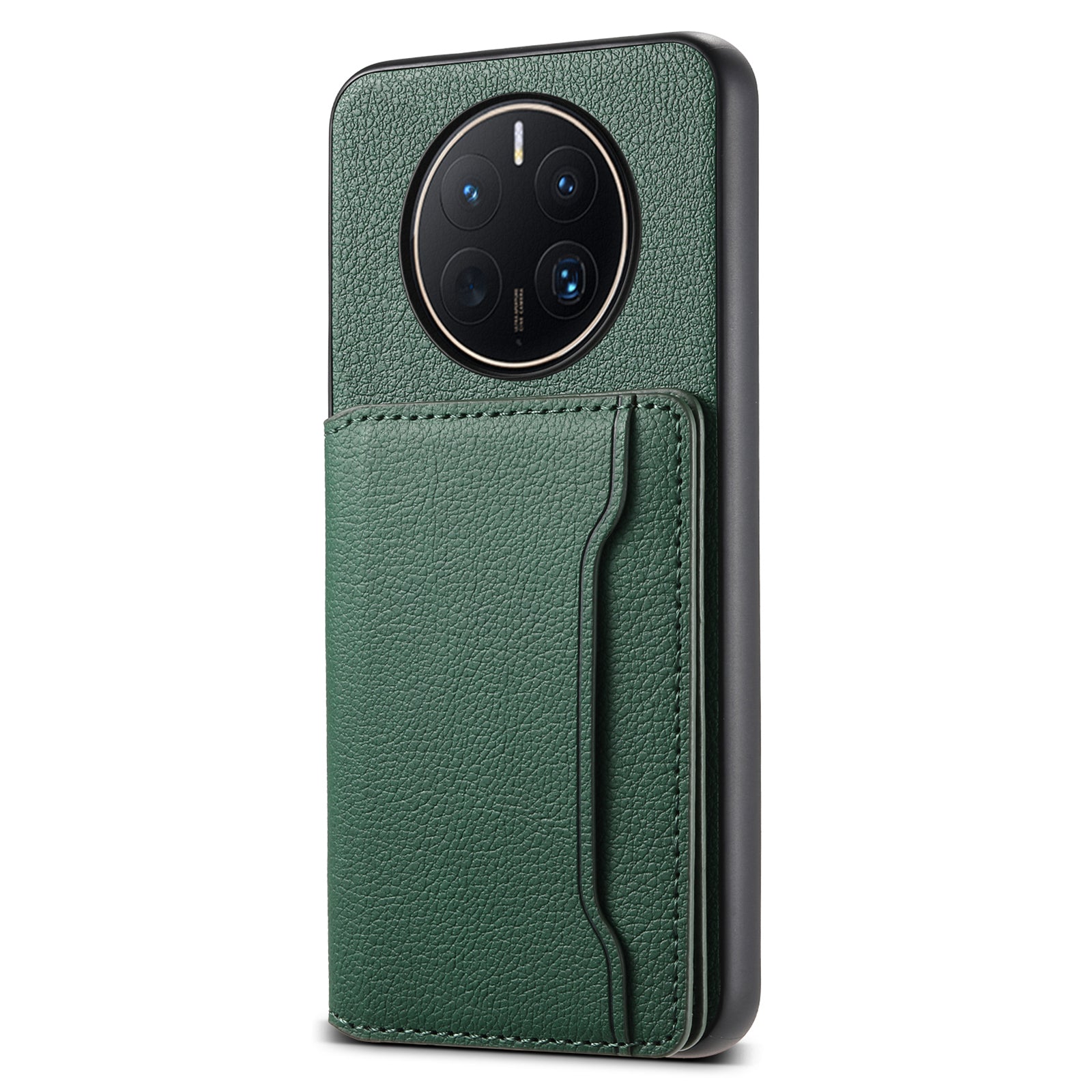 For Huawei Mate 50 Pro 4G Card Slots Case Calf Texture PU+TPU Kickstand Phone Cover