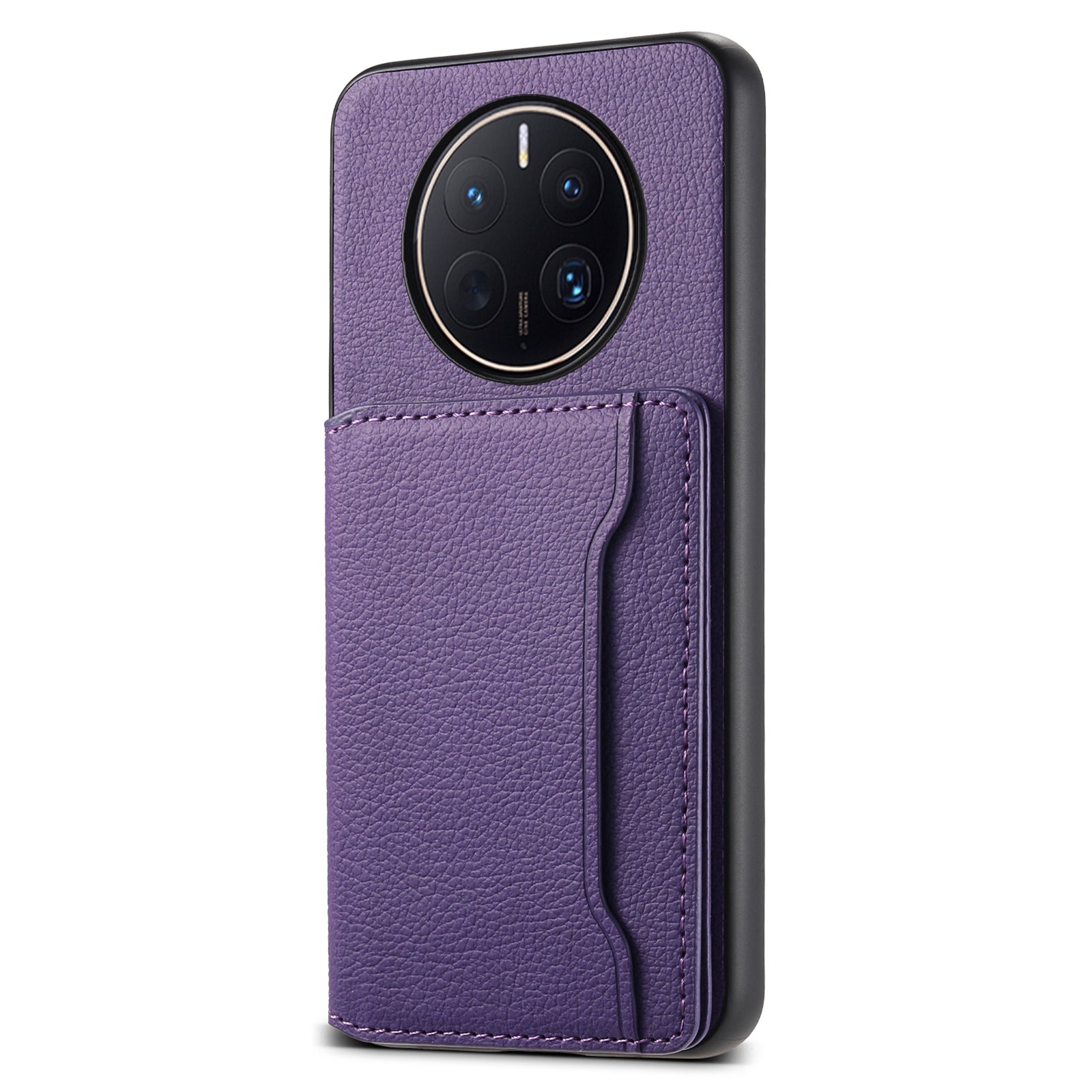 For Huawei Mate 50 Pro 4G Card Slots Case Calf Texture PU+TPU Kickstand Phone Cover