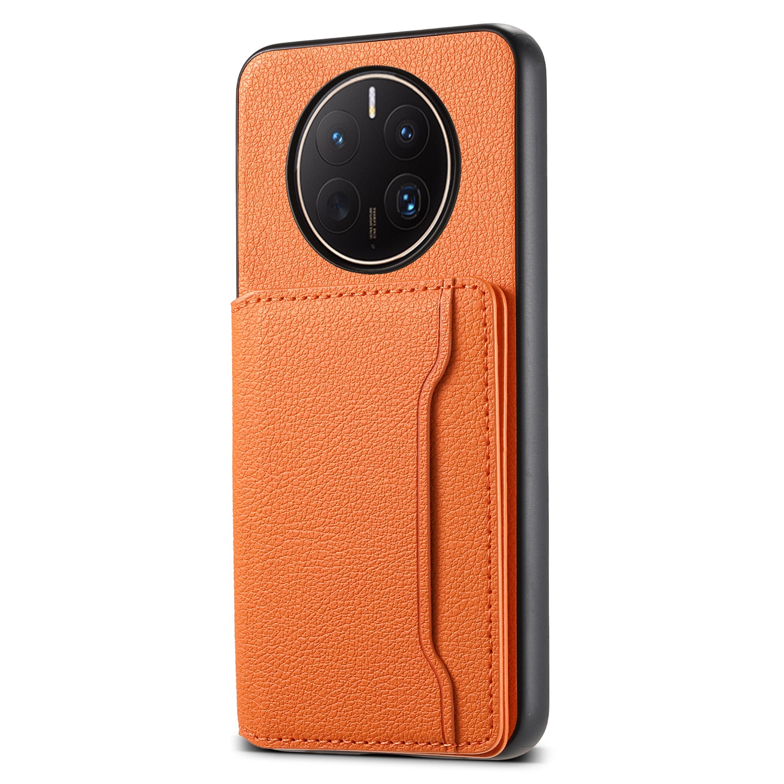 For Huawei Mate 50 Pro 4G Card Slots Case Calf Texture PU+TPU Kickstand Phone Cover