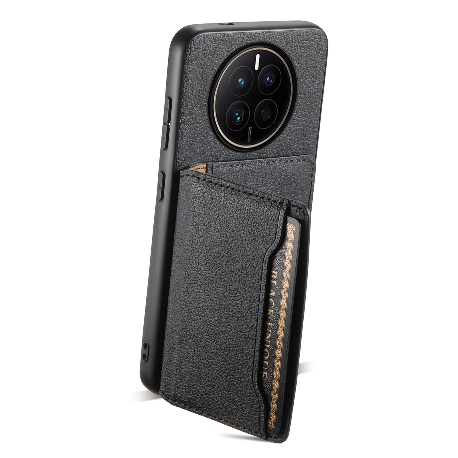 For Huawei Mate 50 4G Shockproof Case Leather+PC+TPU Kickstand Phone Shell
