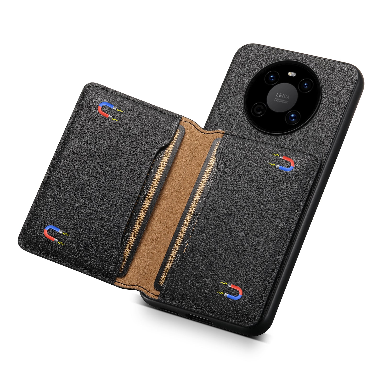For Huawei Mate 40 Case with Card Holder PU Leather+PC+TPU Shockproof Back Cover