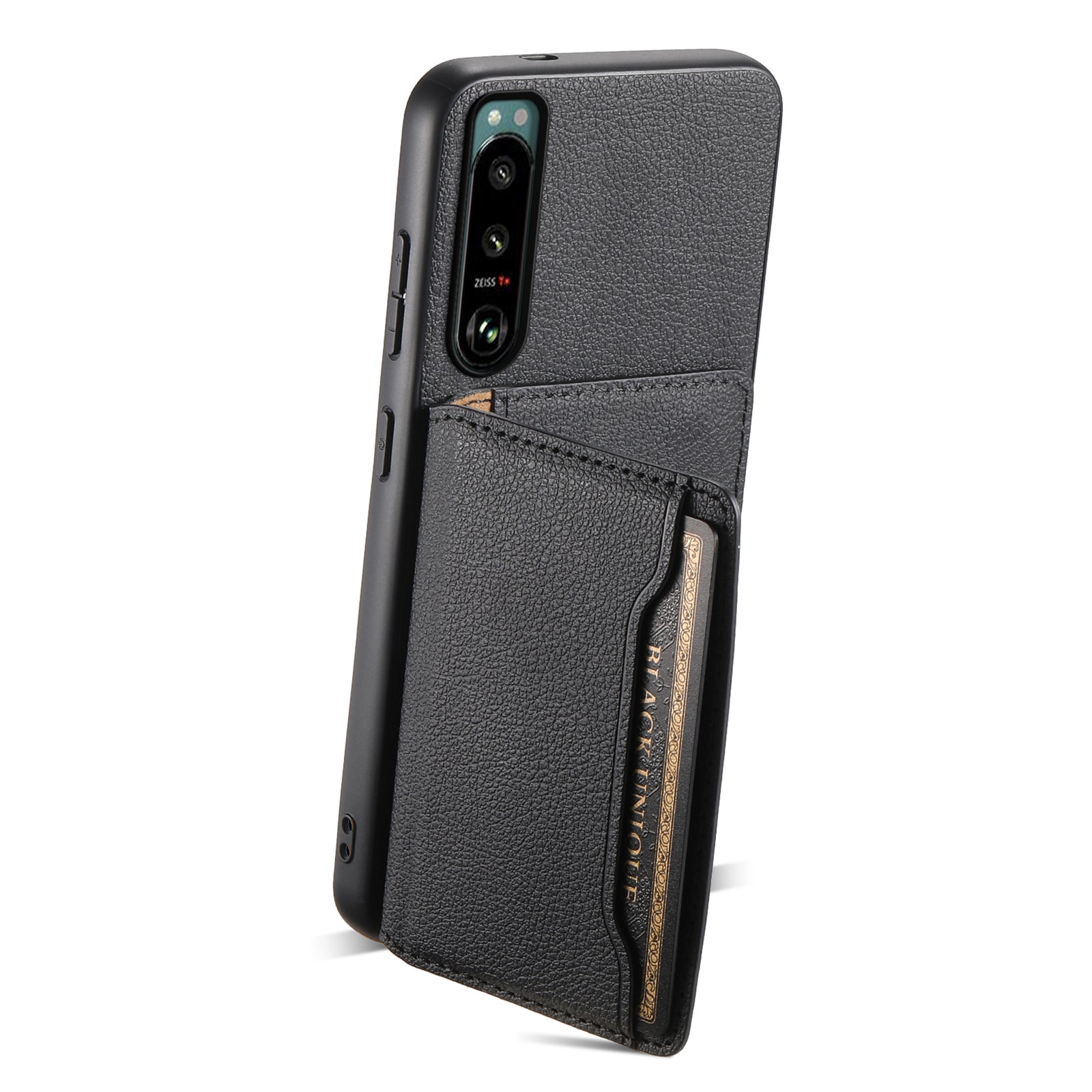 For Sony Xperia 5 III 5G Case Leather+PC+TPU Hybrid Phone Cover with Card Slots