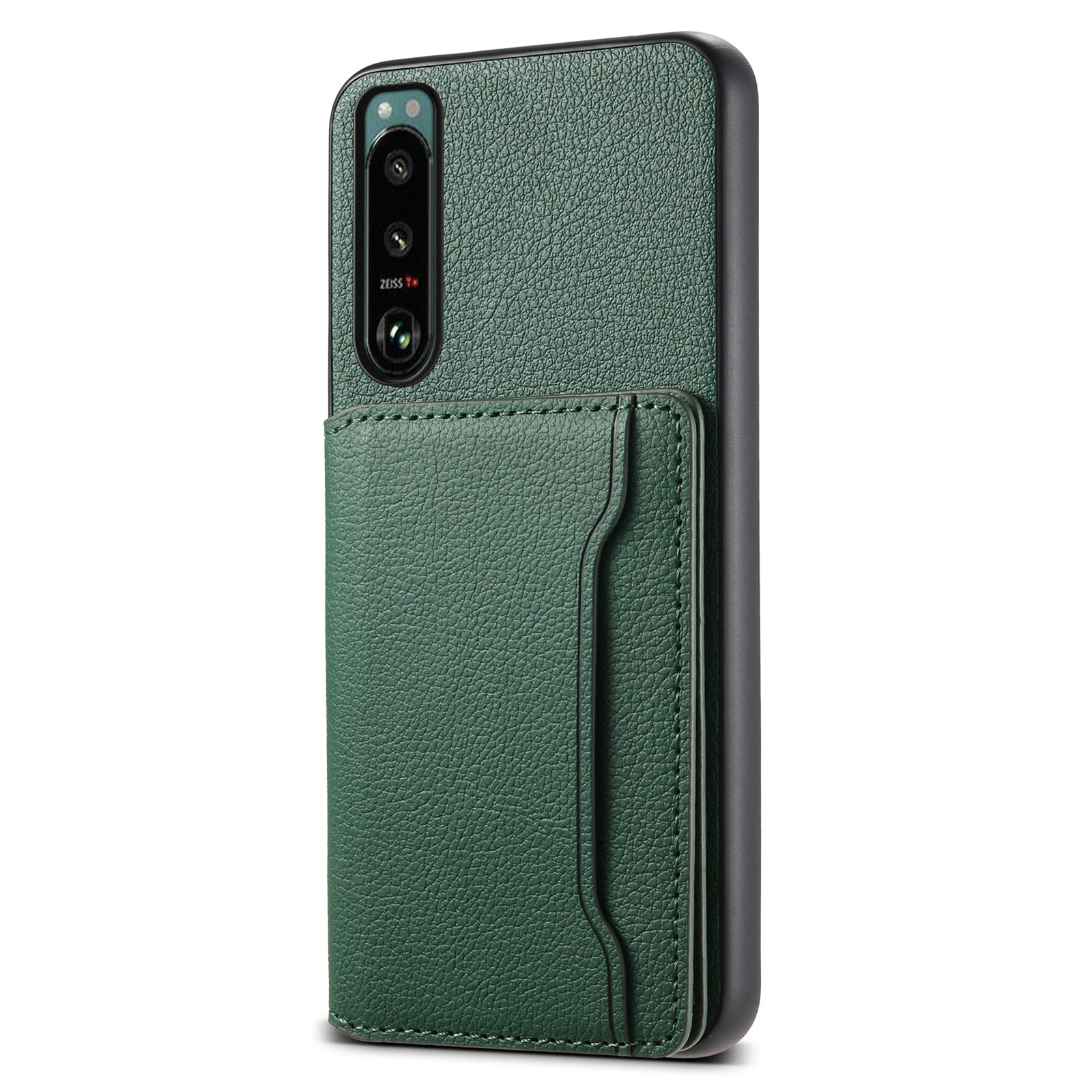 For Sony Xperia 5 III 5G Case Leather+PC+TPU Hybrid Phone Cover with Card Slots