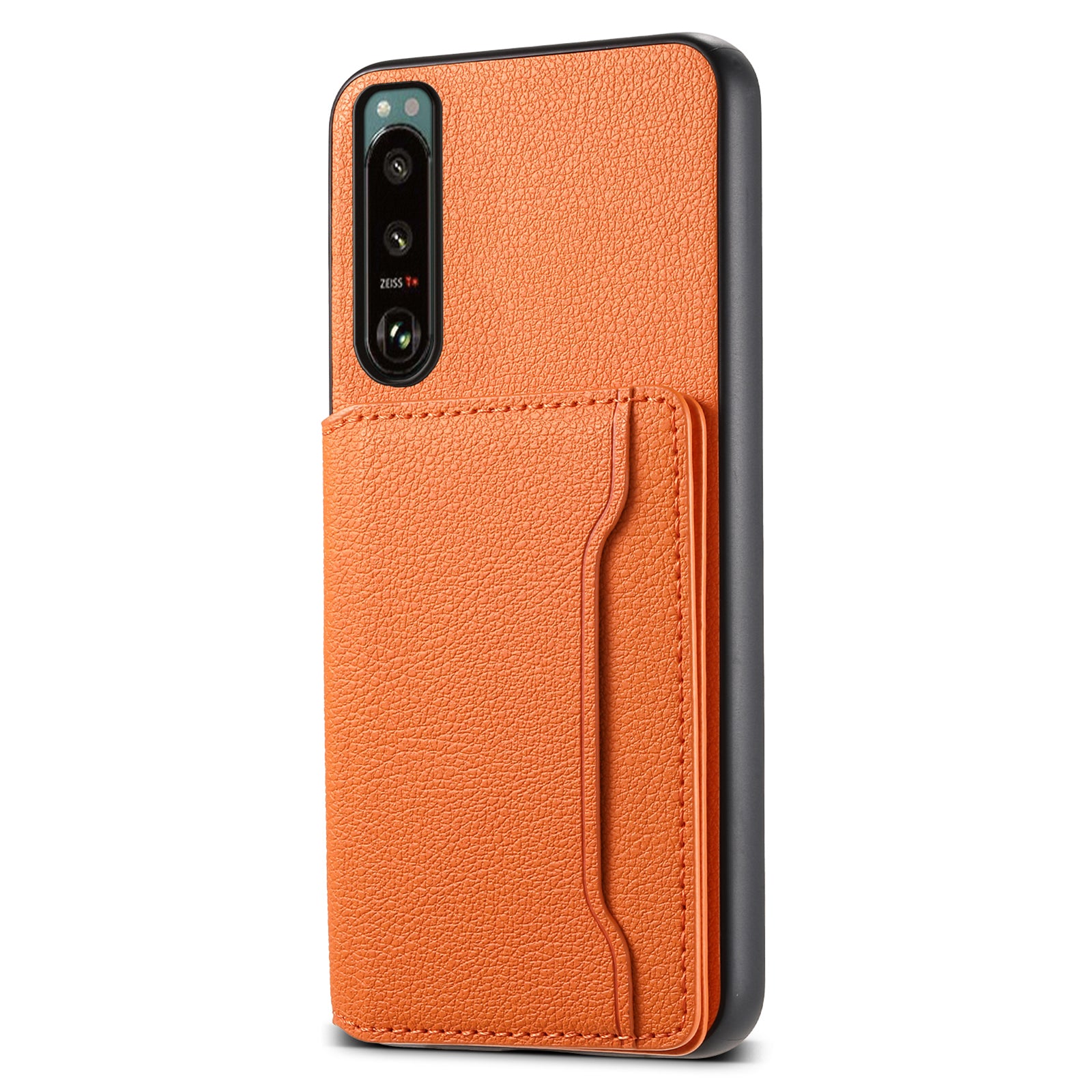 For Sony Xperia 5 III 5G Case Leather+PC+TPU Hybrid Phone Cover with Card Slots