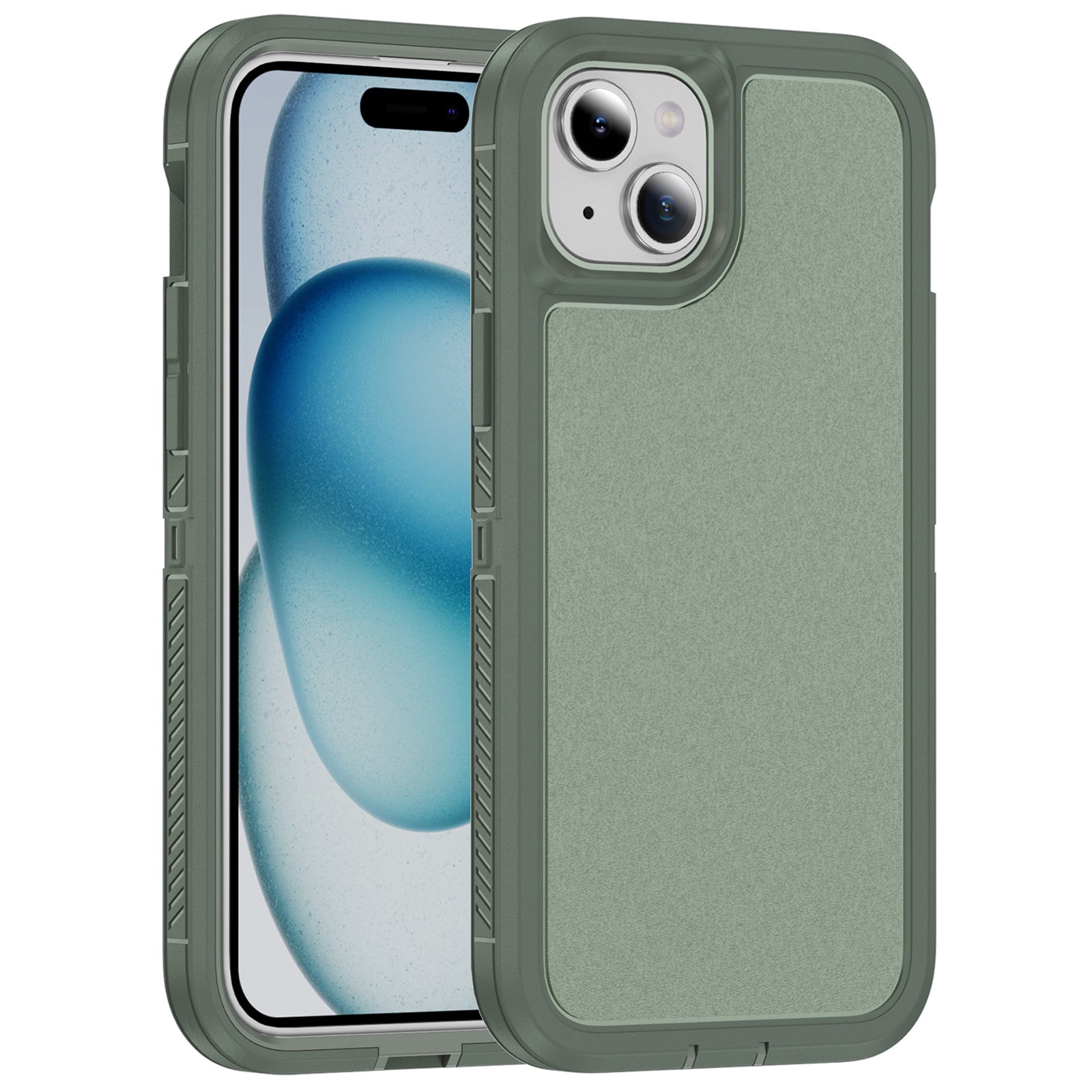 For iPhone 15 Plus / 14 Plus Case TPU+PC Phone Cover Non-slip Side Edge