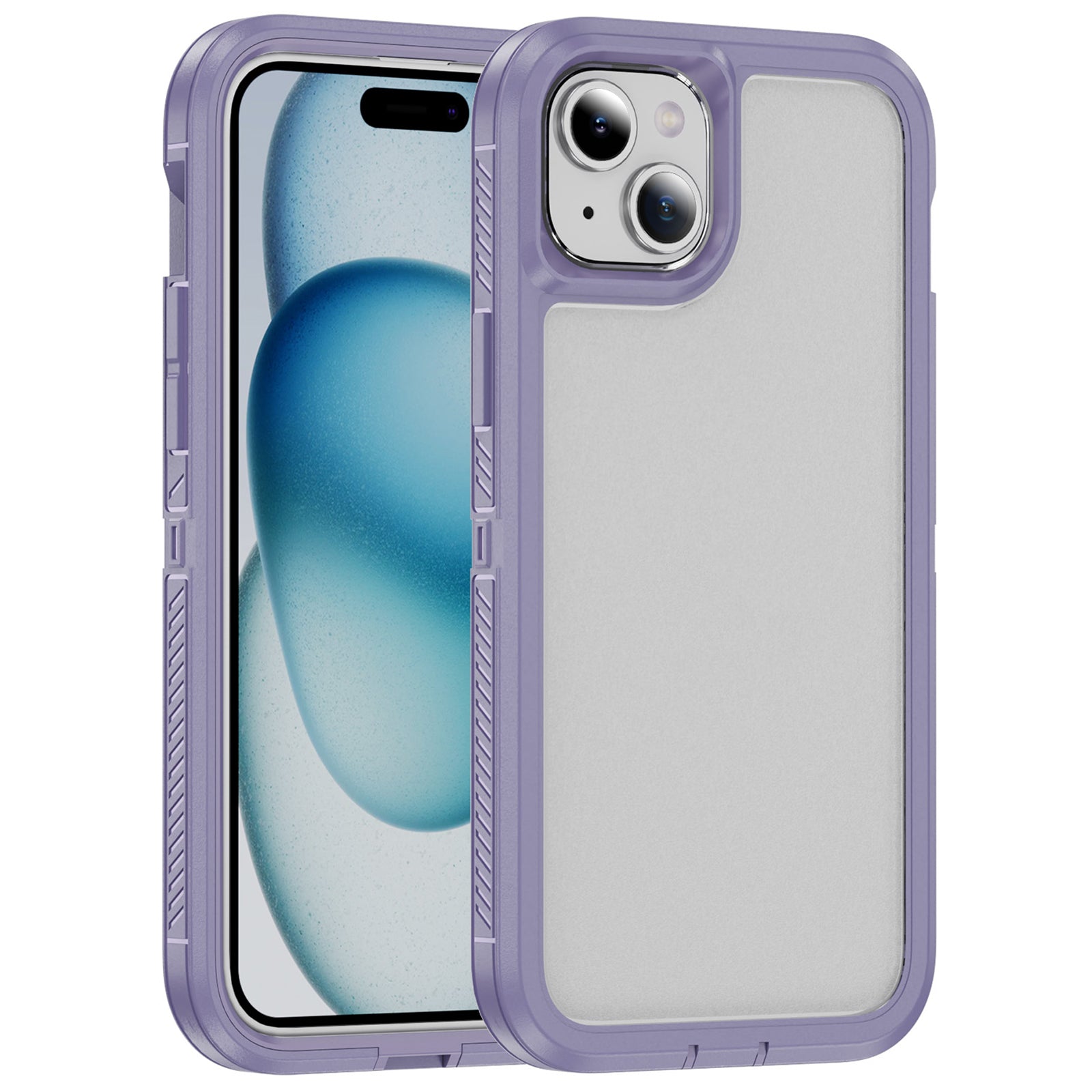 For iPhone 15 Plus / 14 Plus Case TPU+PC Phone Cover Non-slip Side Edge