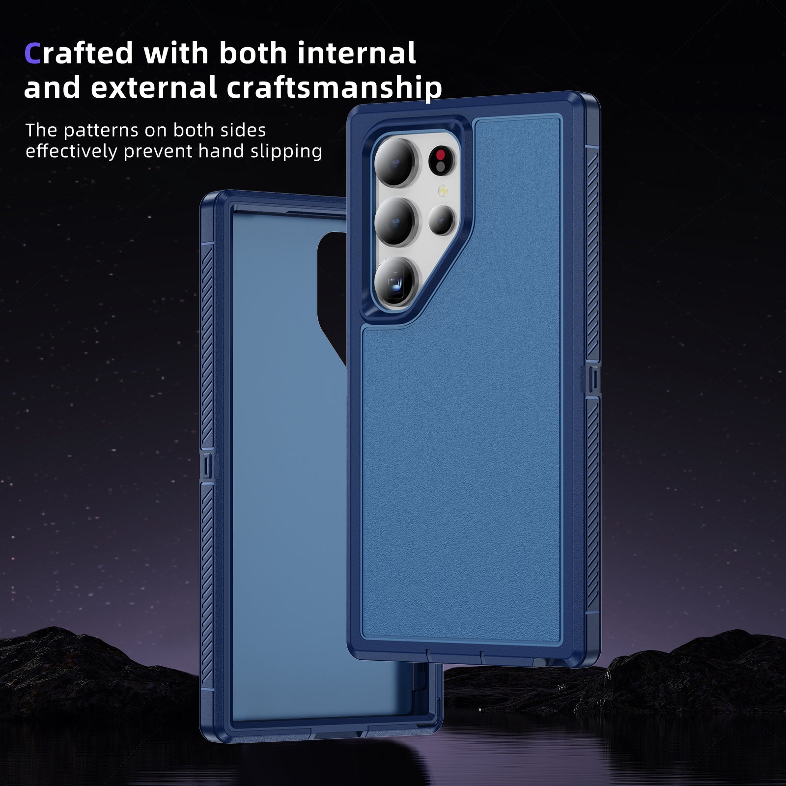 For Samsung Galaxy S24 Ultra Case Anti-Fingerprint Non-Slip TPU+PC Phone Cover