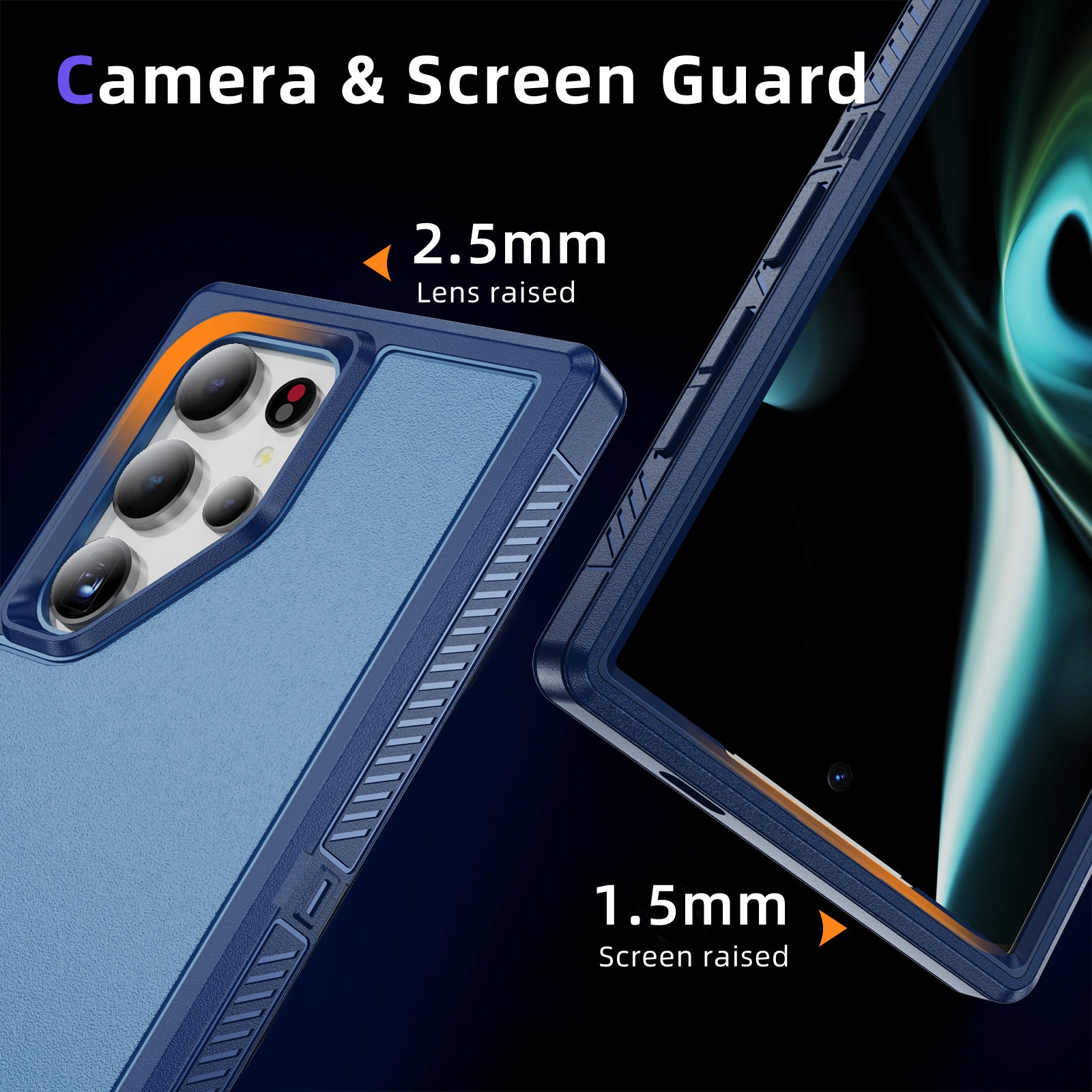 For Samsung Galaxy S24 Ultra Case Anti-Fingerprint Non-Slip TPU+PC Phone Cover