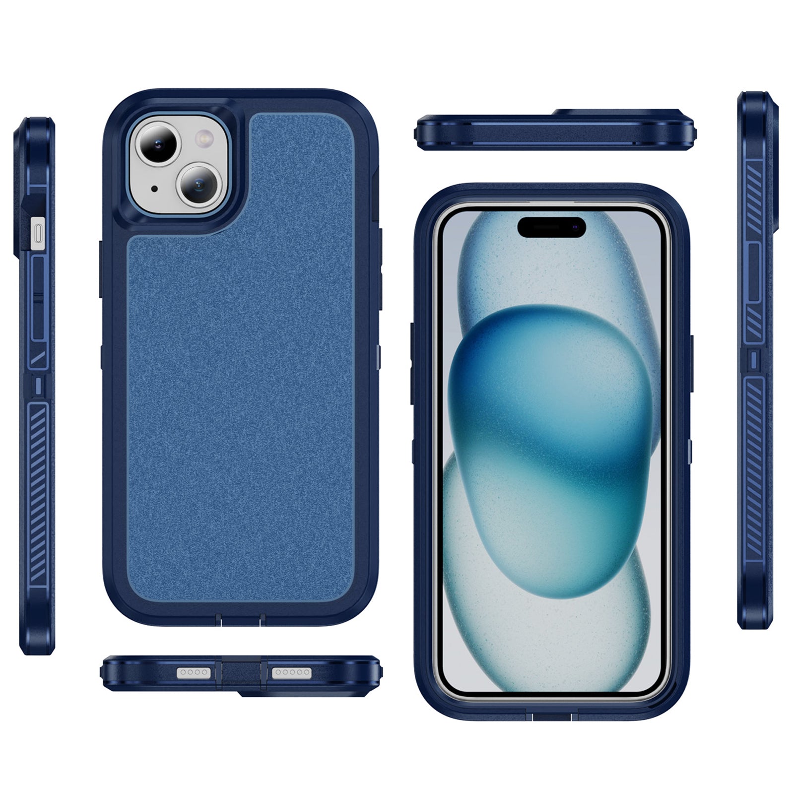 For iPhone 15 Case TPU+PC Anti-Fingerprint Non-Slip Phone Cover