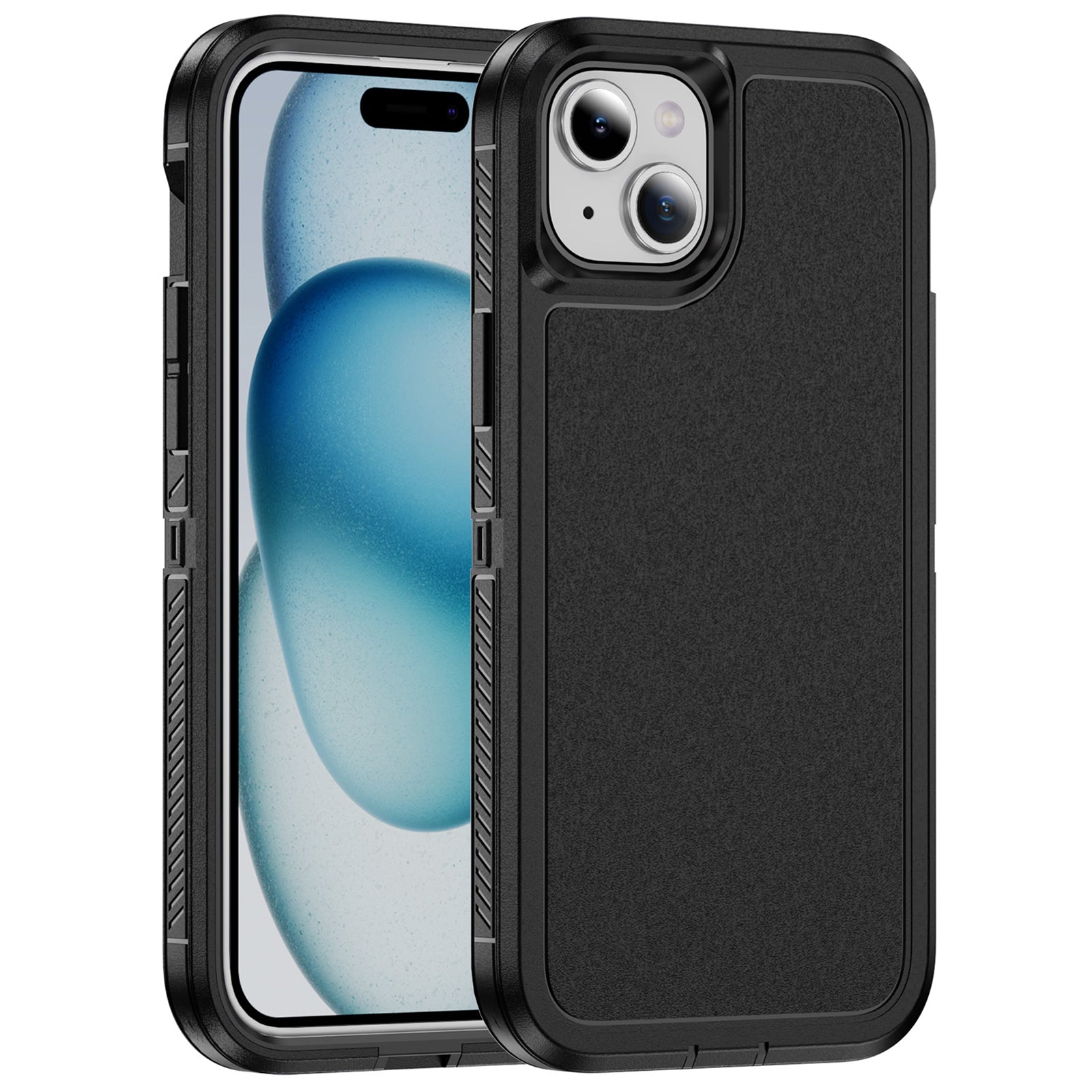 For iPhone 15 Case TPU+PC Anti-Fingerprint Non-Slip Phone Cover