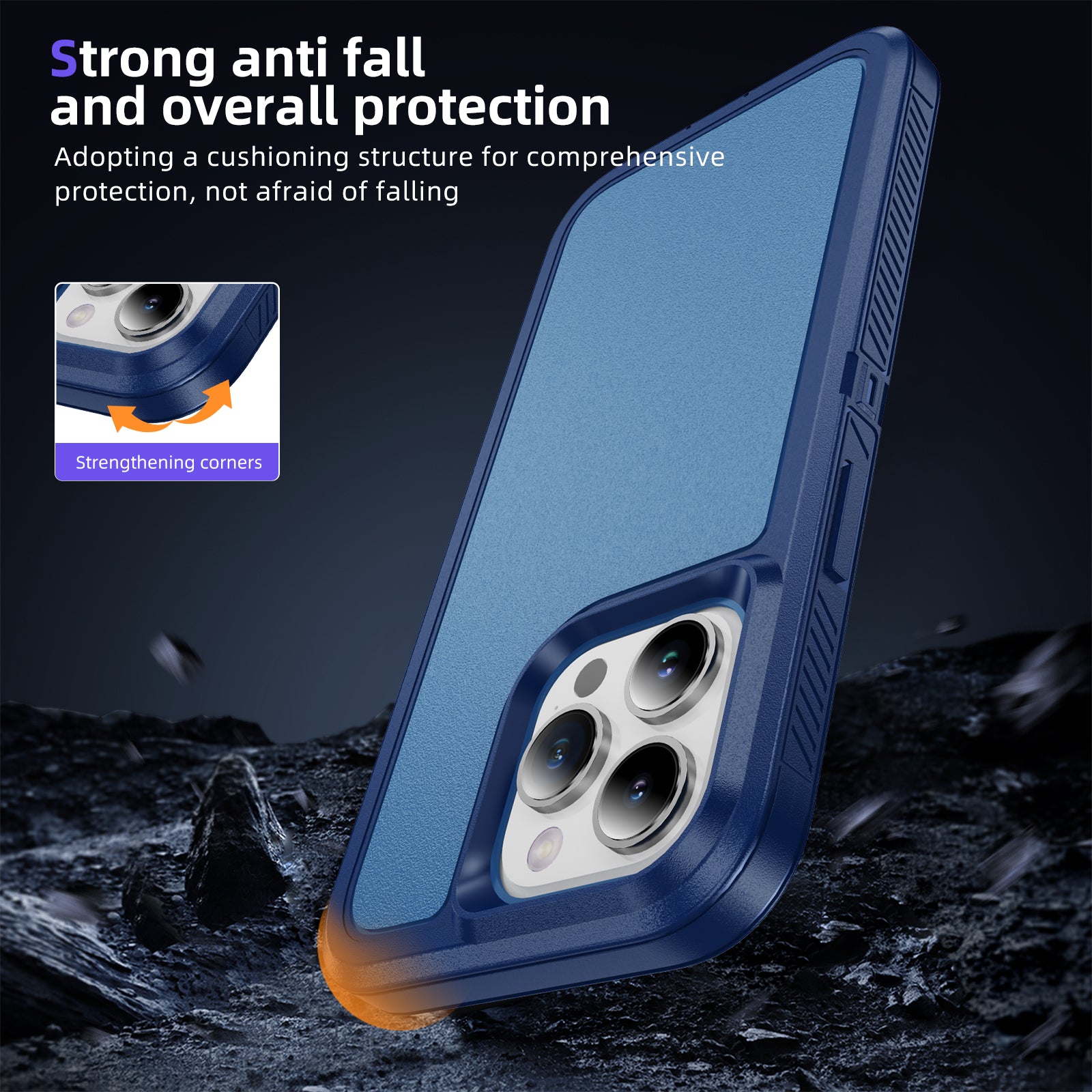 For iPhone 15 Pro Case TPU+PC Anti-drop Protective Phone Cover