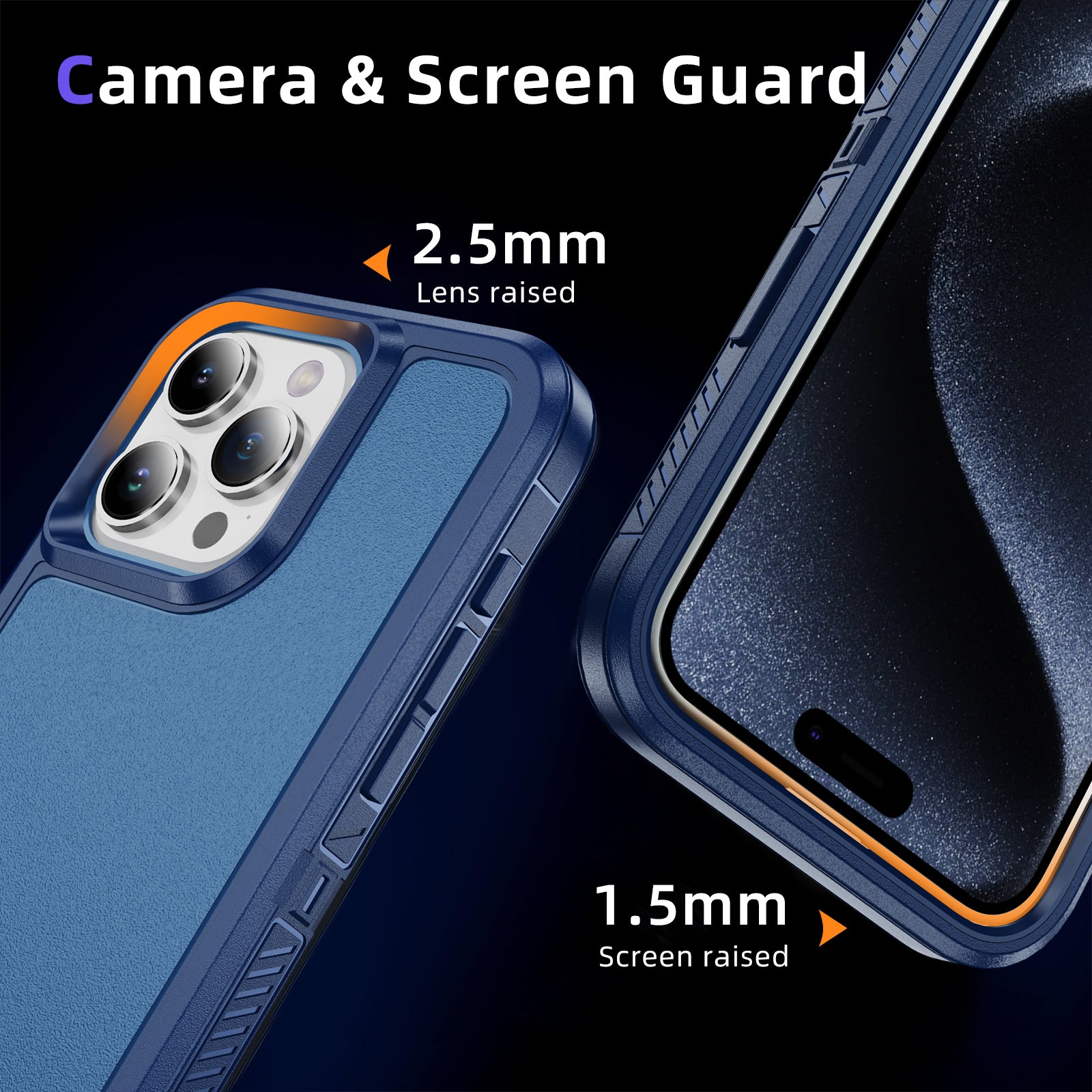 For iPhone 15 Pro Case TPU+PC Anti-drop Protective Phone Cover