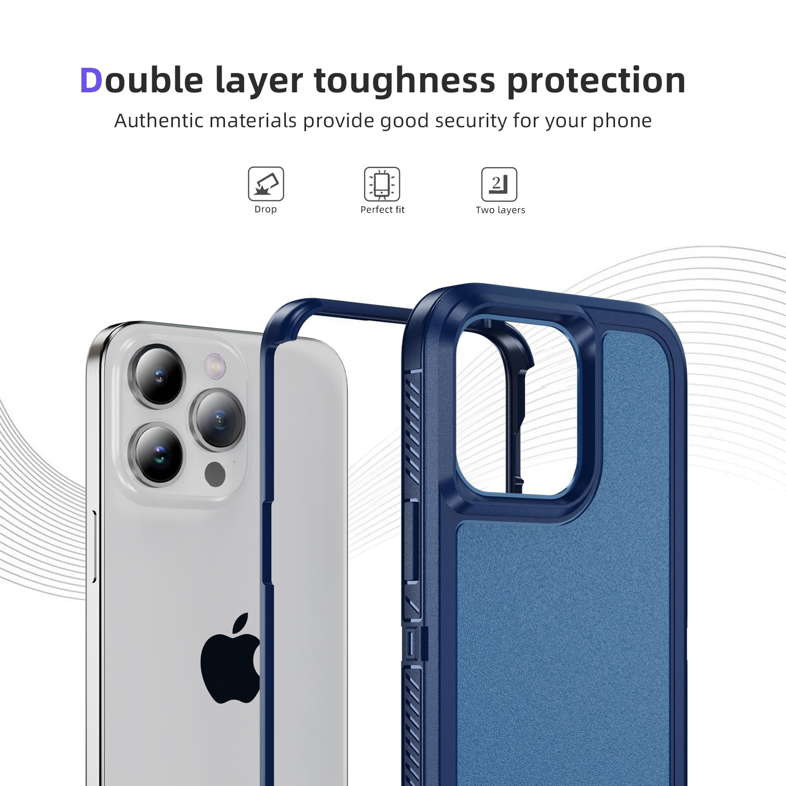 For iPhone 15 Pro Case TPU+PC Anti-drop Protective Phone Cover