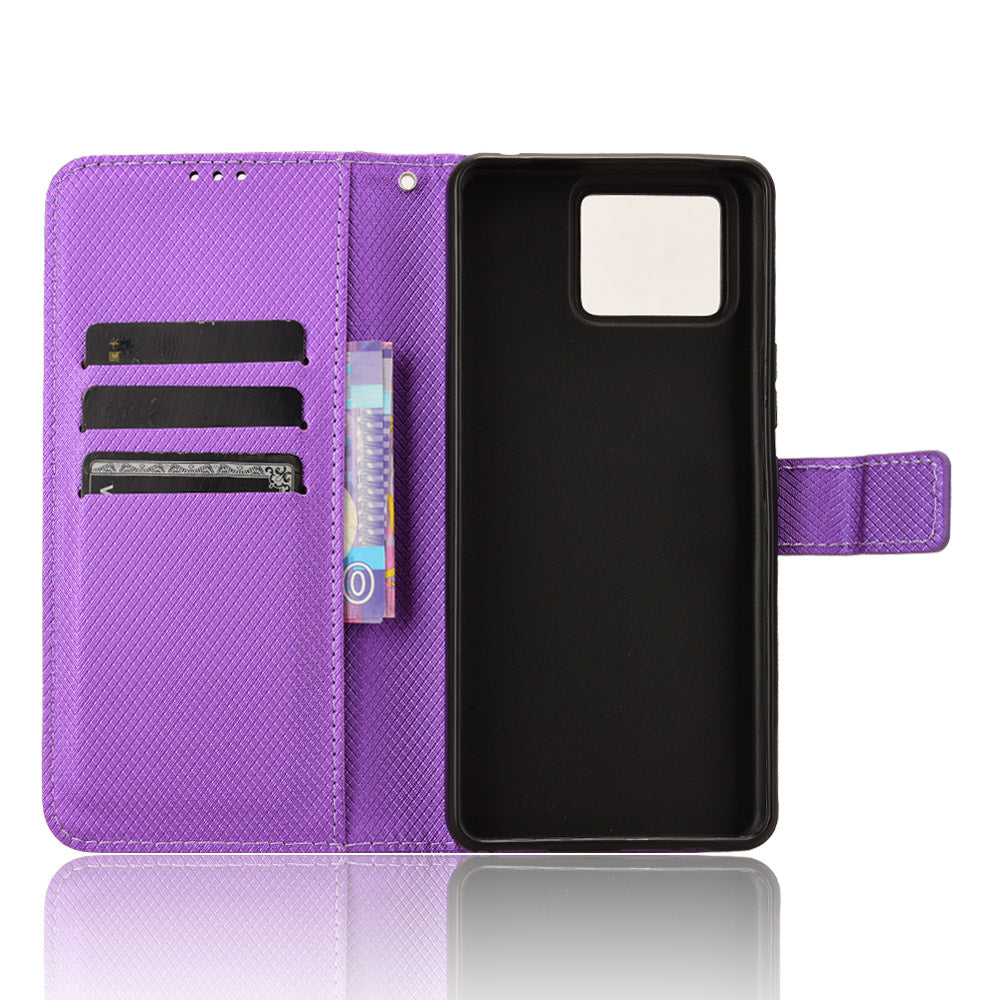 For Asus Zenfone 11 Ultra 5G Wallet Case Diamond Texture PU Leather Flip Phone Cover
