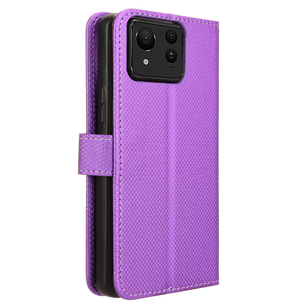 For Asus Zenfone 11 Ultra 5G Wallet Case Diamond Texture PU Leather Flip Phone Cover