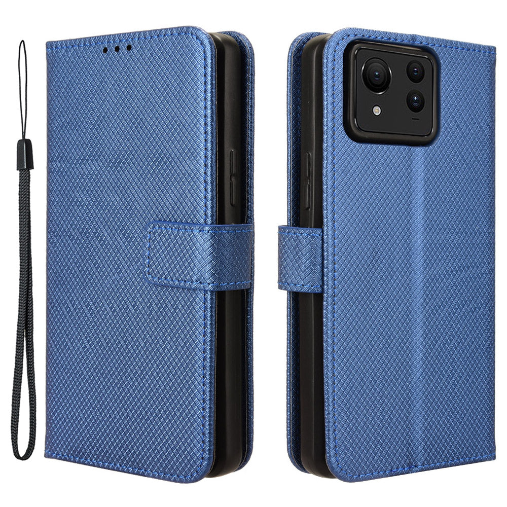 For Asus Zenfone 11 Ultra 5G Wallet Case Diamond Texture PU Leather Flip Phone Cover