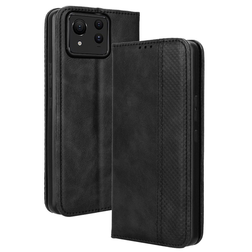 For Asus Zenfone 11 Ultra 5G Case PU Leather Magnetic Closure Vintage Wallet Phone Cover