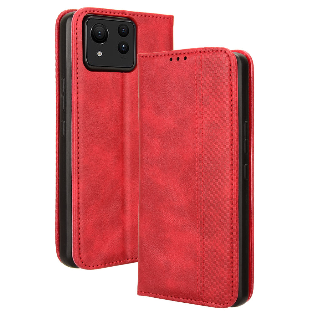 For Asus Zenfone 11 Ultra 5G Case PU Leather Magnetic Closure Vintage Wallet Phone Cover