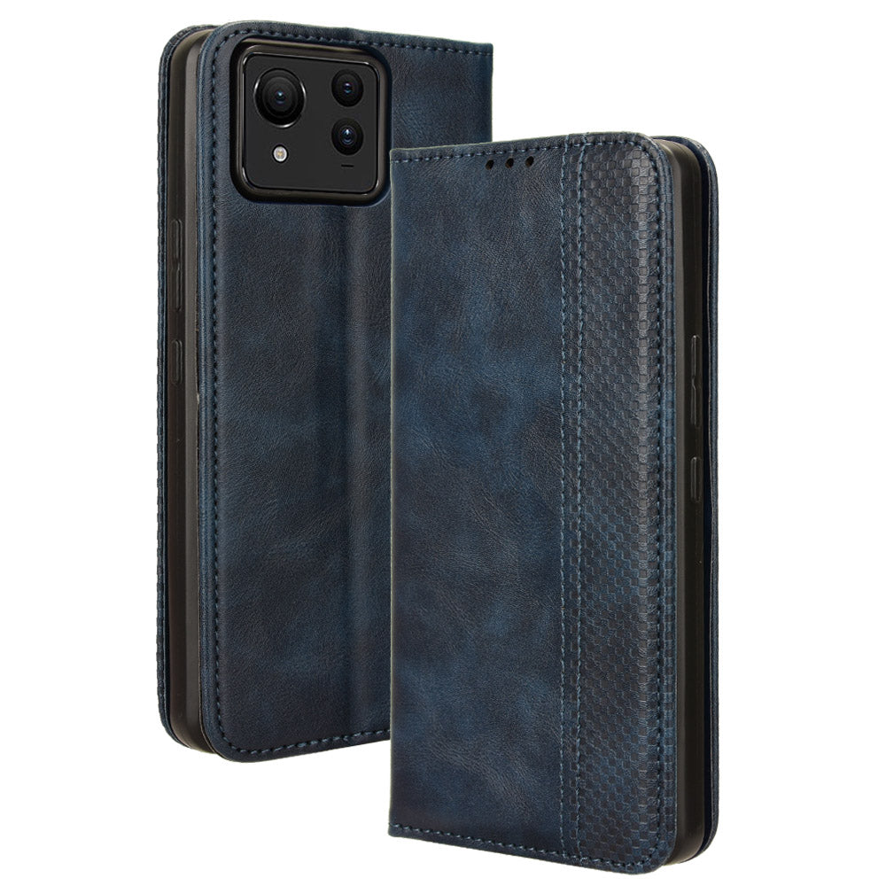 For Asus Zenfone 11 Ultra 5G Case PU Leather Magnetic Closure Vintage Wallet Phone Cover