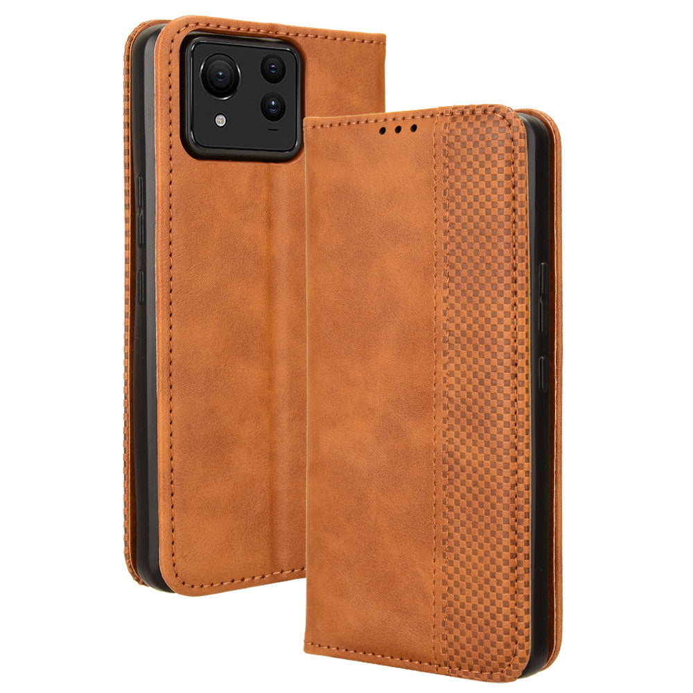 For Asus Zenfone 11 Ultra 5G Case PU Leather Magnetic Closure Vintage Wallet Phone Cover