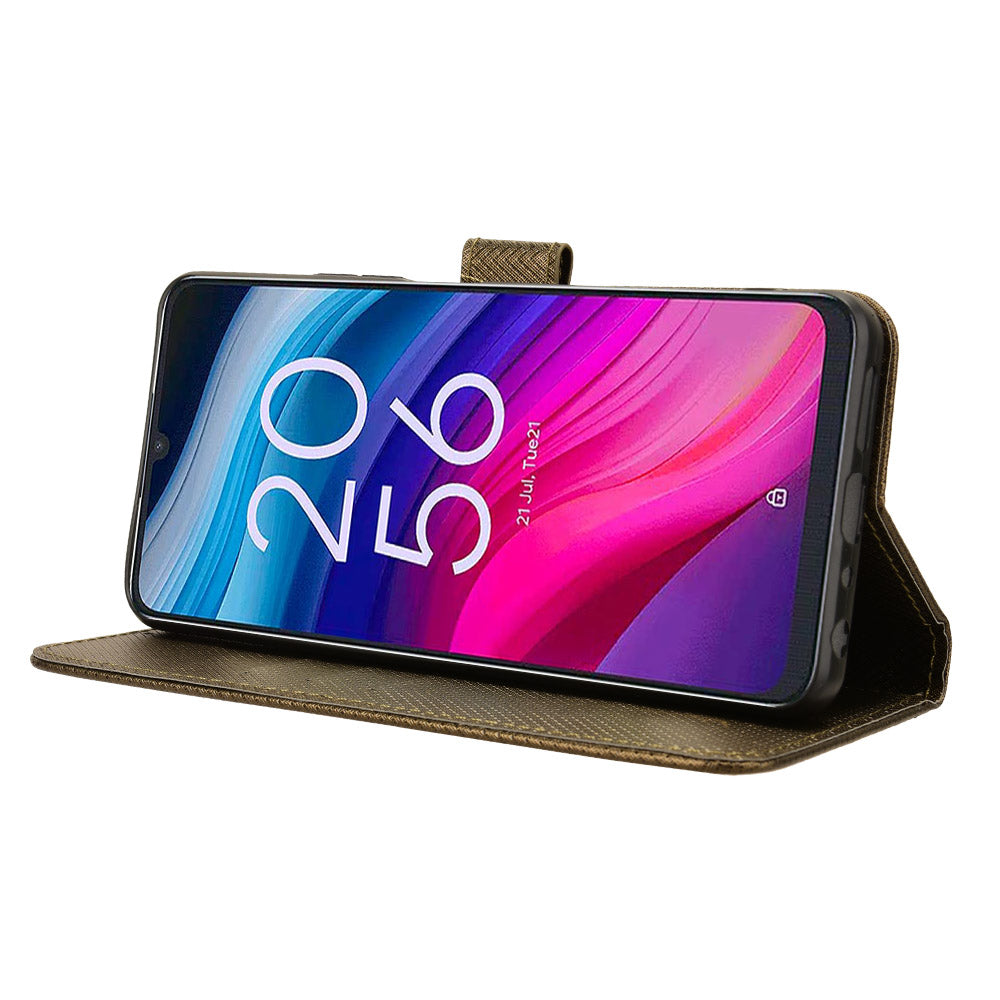 For TCL 505 T509K T5094 Case Diamond Texture PU Leather Card Slots Stand Phone Cover