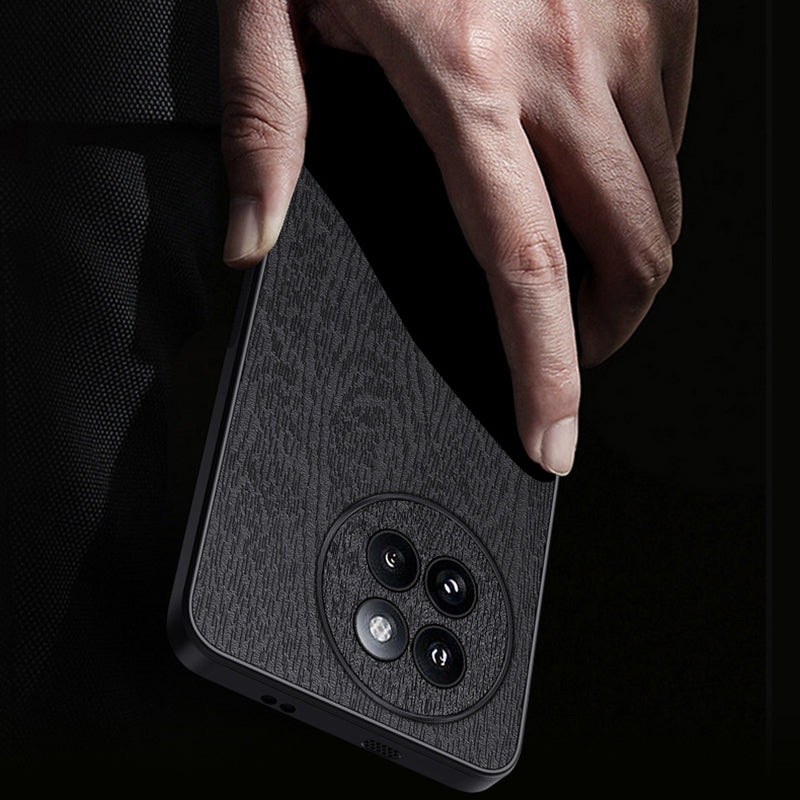 For Xiaomi Civi 4 Pro 5G Cell Phone Case Wood Texture Leather Coating PC+TPU Hybrid Shell