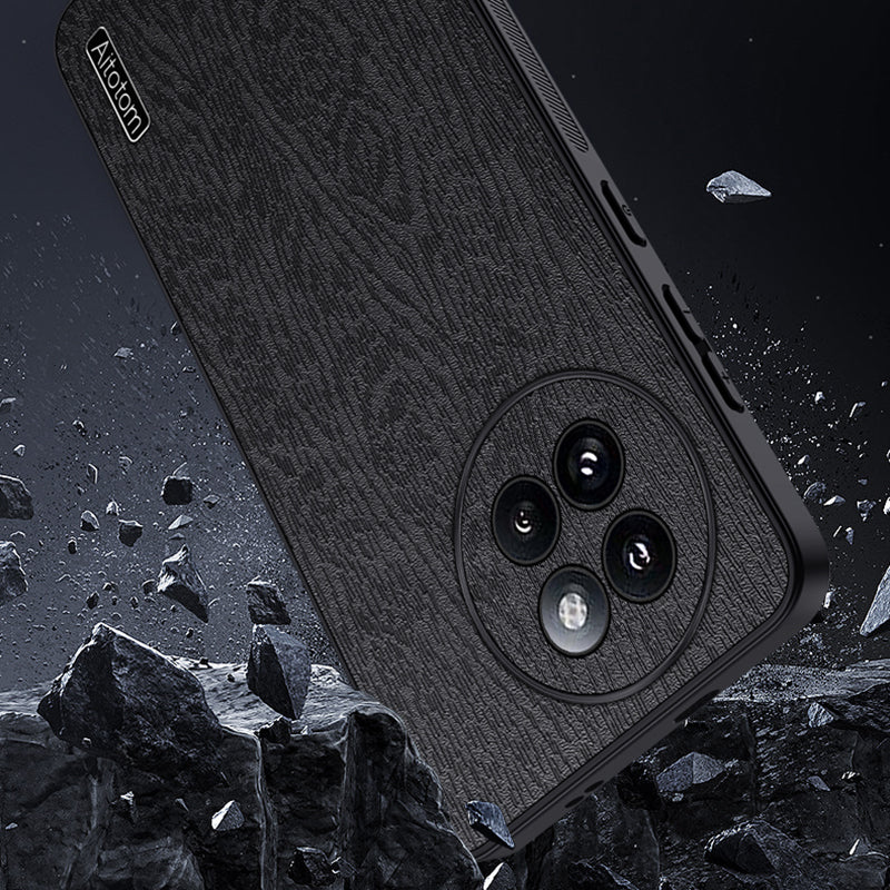 For Xiaomi Civi 4 Pro 5G Cell Phone Case Wood Texture Leather Coating PC+TPU Hybrid Shell