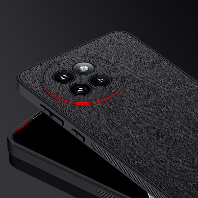 For Xiaomi Civi 4 Pro 5G Cell Phone Case Wood Texture Leather Coating PC+TPU Hybrid Shell