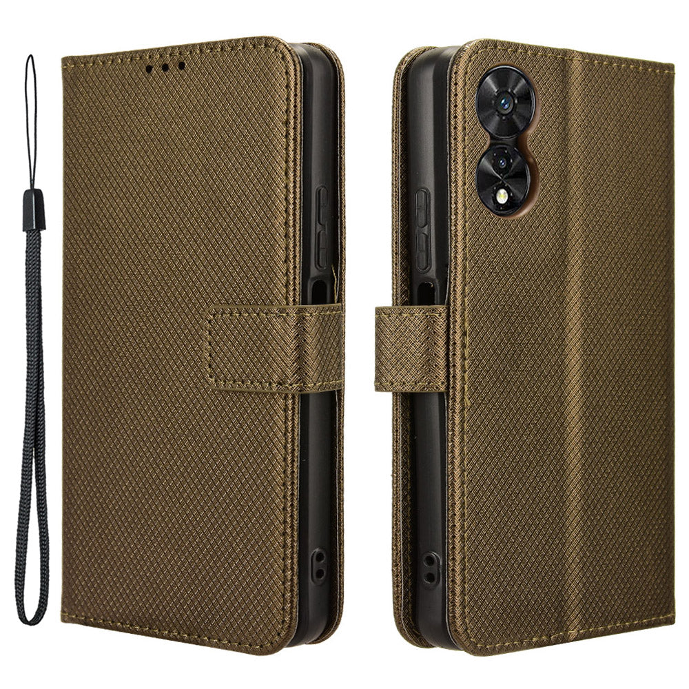For TCL 50 SE Wallet Phone Case Diamond Texture PU Leather Flip Cover