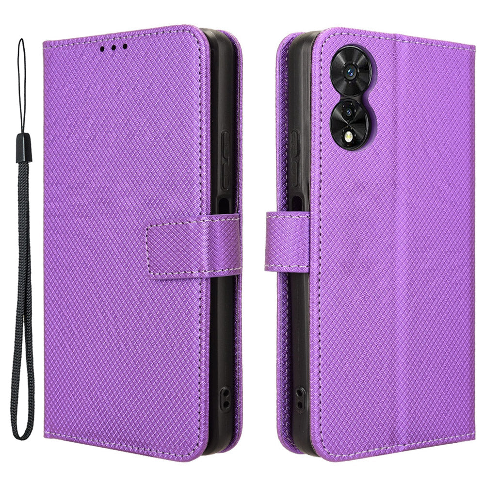 For TCL 50 SE Wallet Phone Case Diamond Texture PU Leather Flip Cover