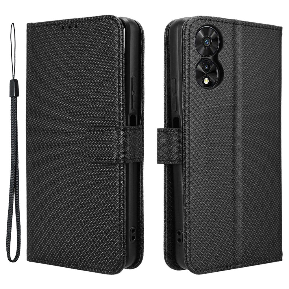 For TCL 50 SE Wallet Phone Case Diamond Texture PU Leather Flip Cover