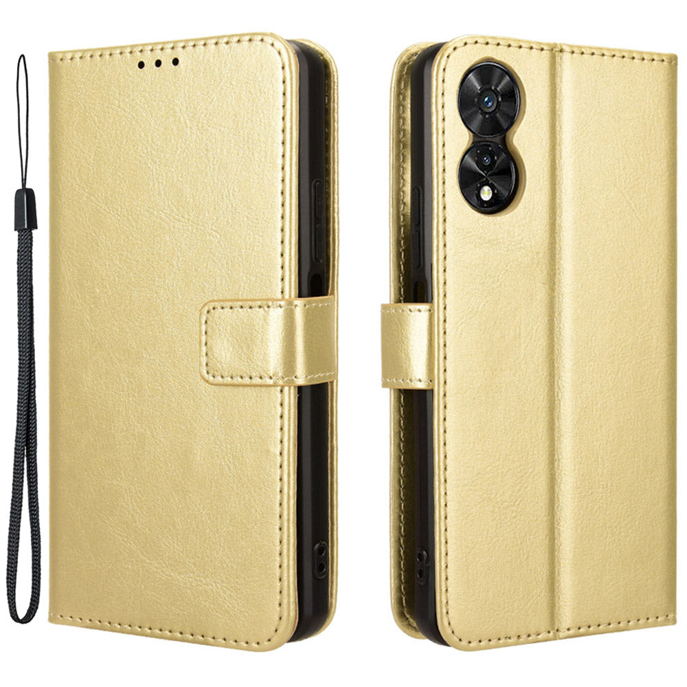 For TCL 50 SE Case Anti-Drop PU Leather Crazy Horse Texture Phone Cover