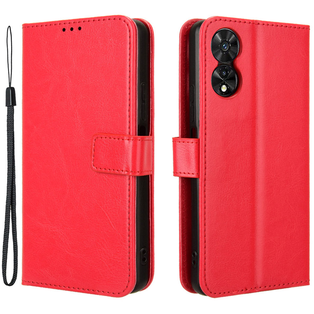 For TCL 50 SE Case Anti-Drop PU Leather Crazy Horse Texture Phone Cover