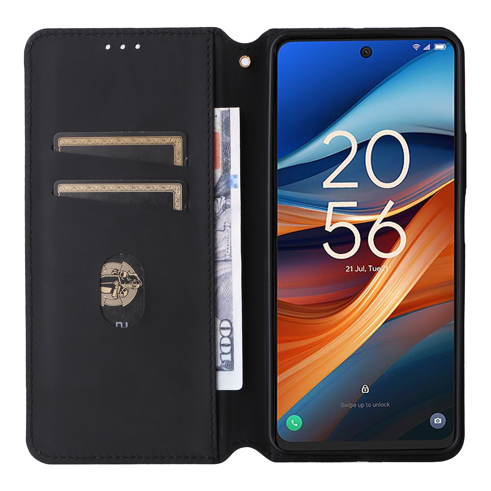 For TCL 50 SE Stand Case Rhombus Pattern Leather Folio Phone Cover