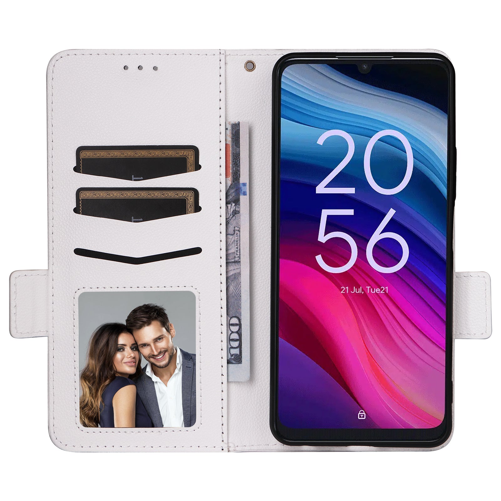 For TCL 50 SE Case Litchi Texture PU Leather Horizontal Viewing Stand Phone Cover