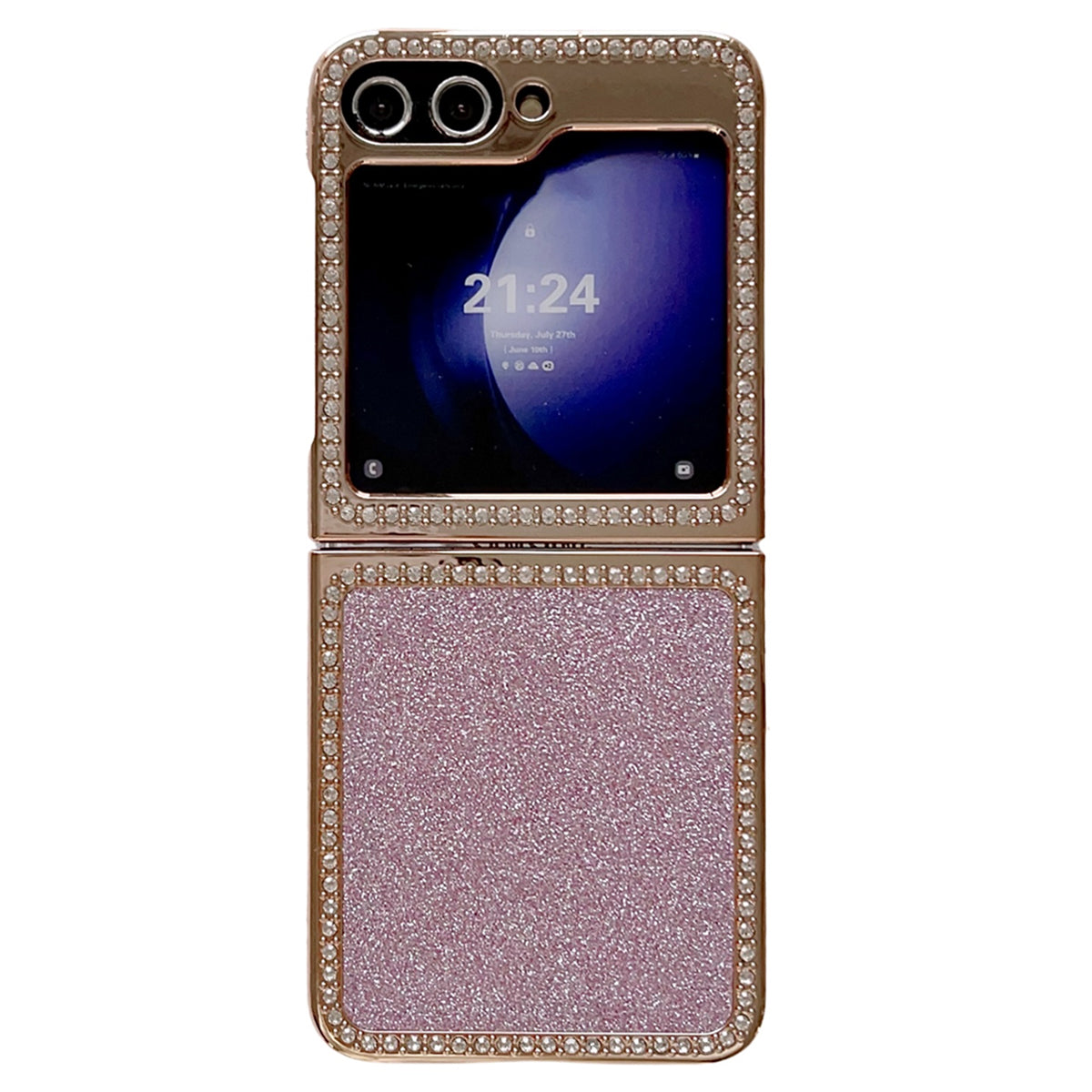 For Samsung Galaxy Z Flip5 5G / Z Flip6 5G Case Rhinestone Decor Hard PC Phone Cover