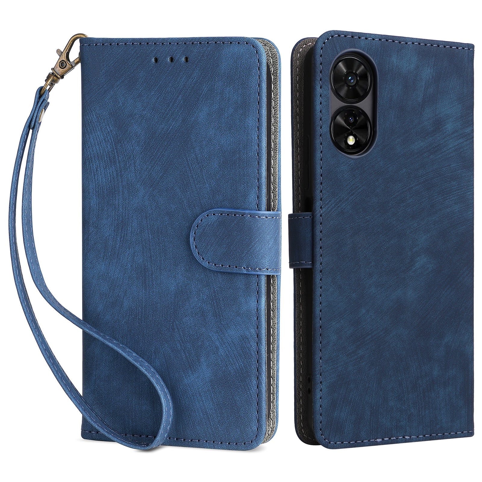 For TCL 505 T509K / T5094 Leather Case with Strap RFID Blocking Wallet Phone Cover