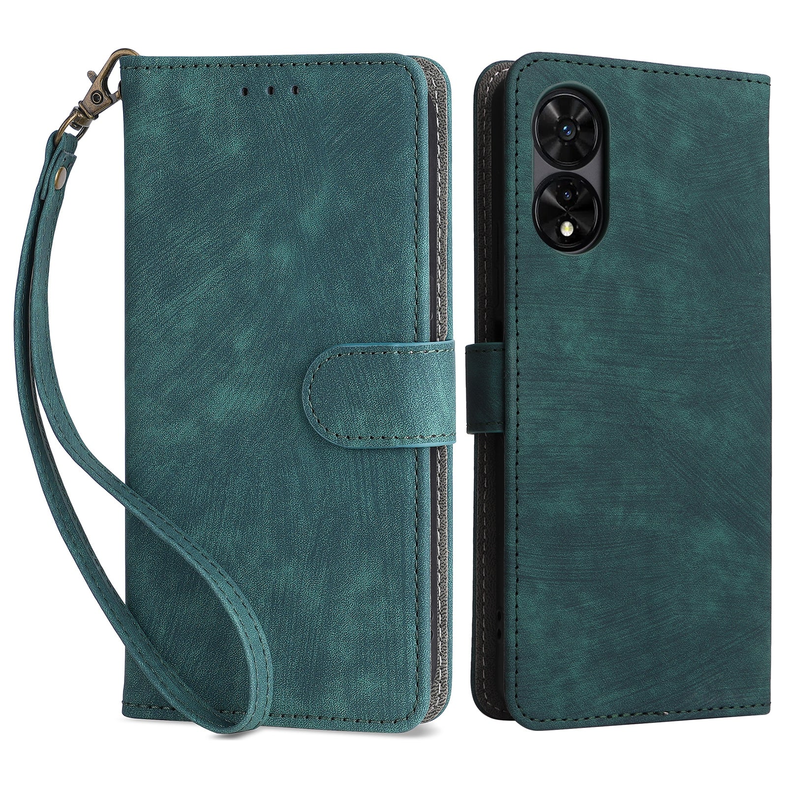 For TCL 505 T509K / T5094 Leather Case with Strap RFID Blocking Wallet Phone Cover