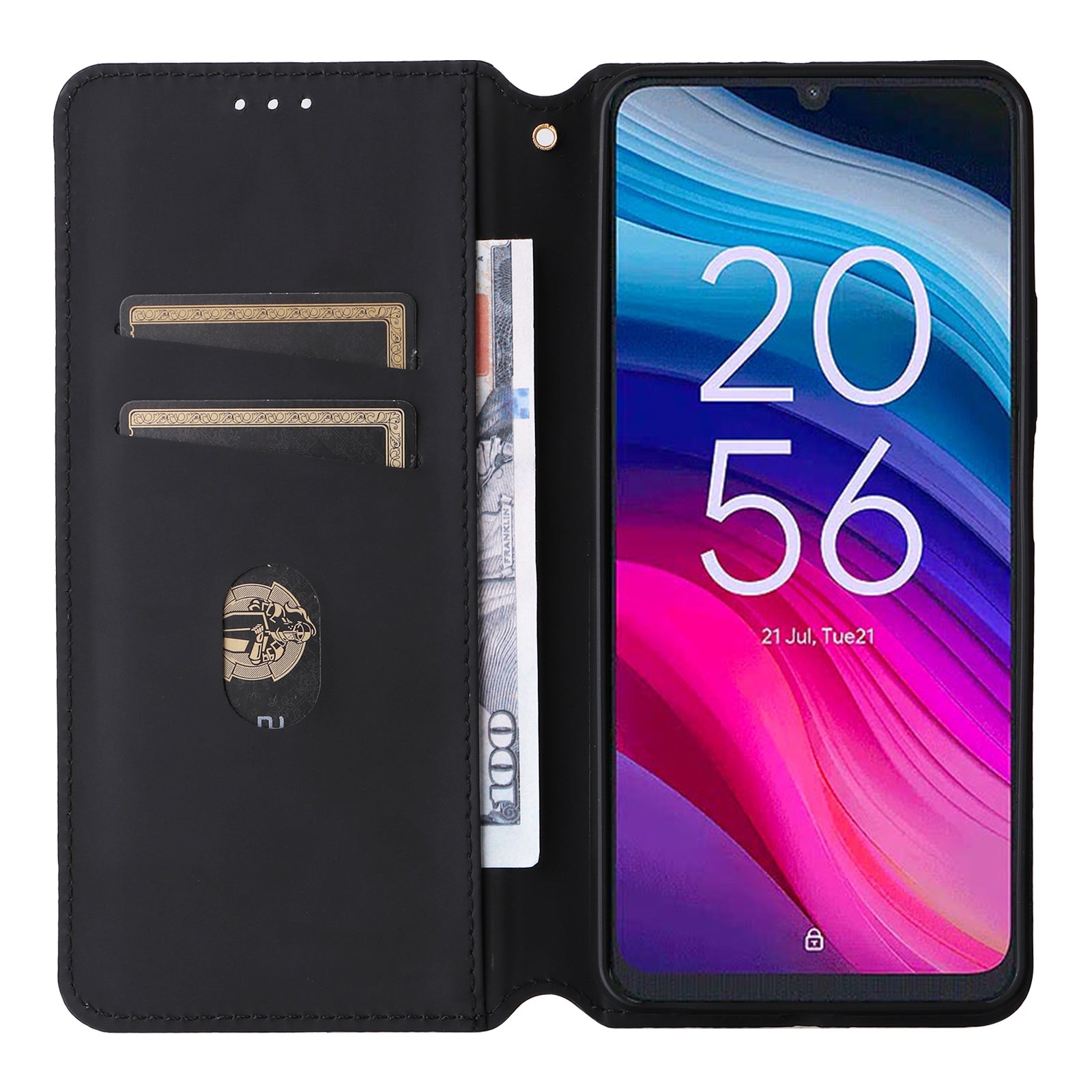 For TCL 505 T509K / T5094 Case Rhombus Pattern Leather Stand Folio Flip Phone Cover