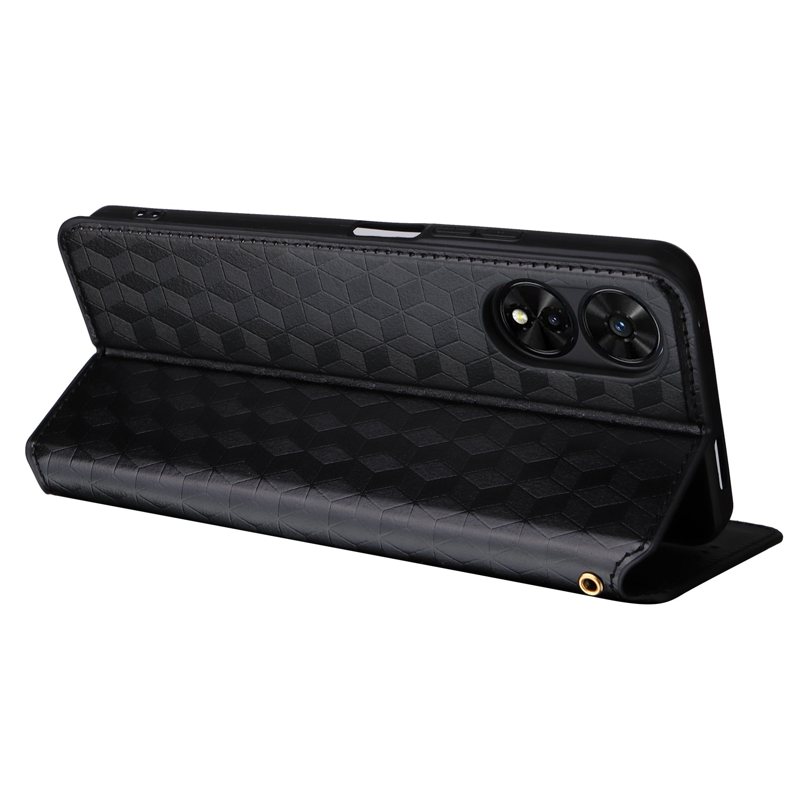 For TCL 505 T509K / T5094 Case Rhombus Pattern Leather Stand Folio Flip Phone Cover