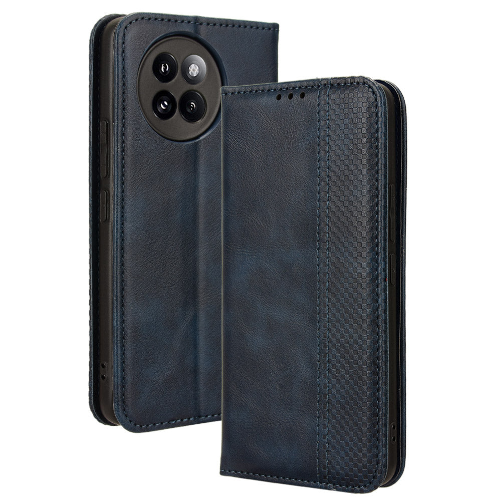 For Xiaomi Civi 4 Pro 5G PU Leather Phone Case Magnetic Stand Cover Retro Texture