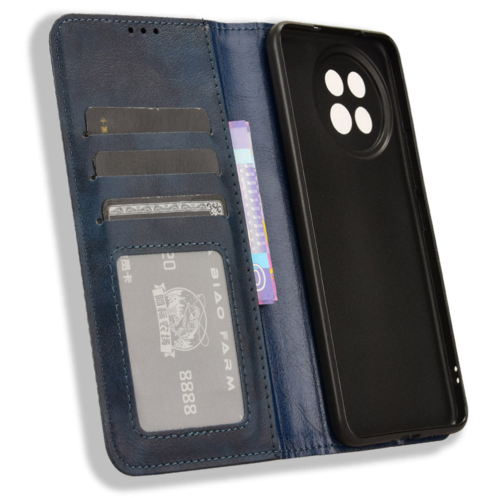 For Xiaomi Civi 4 Pro 5G PU Leather Phone Case Magnetic Stand Cover Retro Texture