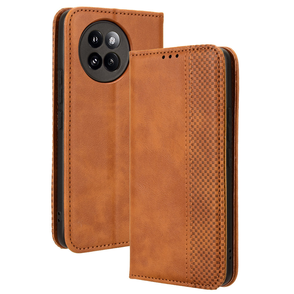 For Xiaomi Civi 4 Pro 5G PU Leather Phone Case Magnetic Stand Cover Retro Texture