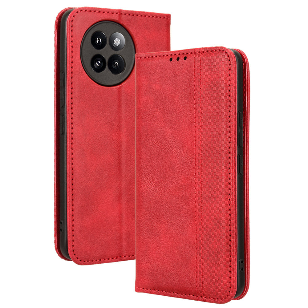 For Xiaomi Civi 4 Pro 5G PU Leather Phone Case Magnetic Stand Cover Retro Texture