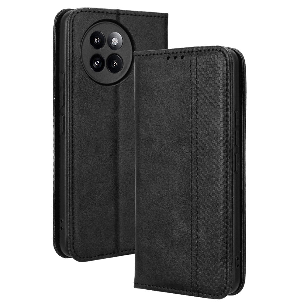 For Xiaomi Civi 4 Pro 5G PU Leather Phone Case Magnetic Stand Cover Retro Texture