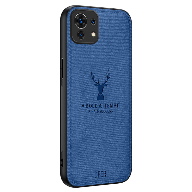 For Xiaomi Mi 11 Case Deer Pattern Leather Coated PC+TPU Phone Cover Cloth Texture