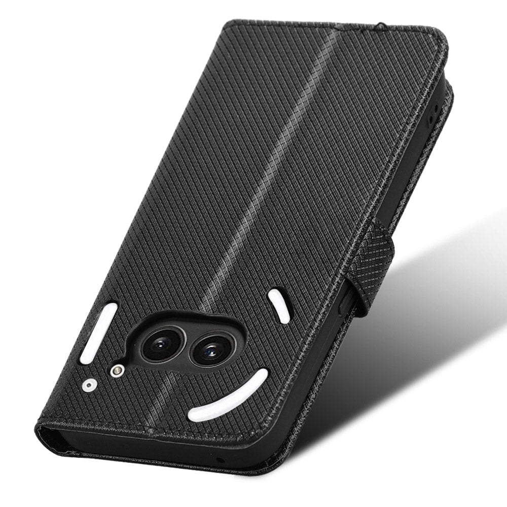 For Nothing Phone (2a) Wallet Case Diamond Texture PU Leather Protective Phone Cover